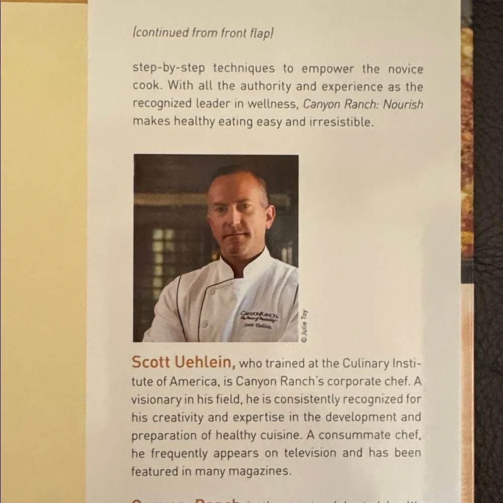 Canyon Ranch Nourish Cookbook Indulgently Healthy Cuisine by Scott Uehlein